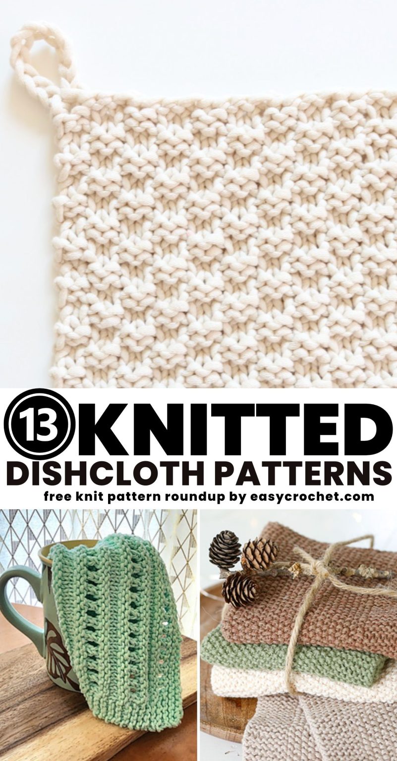 13 Free Knitted Dishcloth Patterns - Easy Crochet Patterns