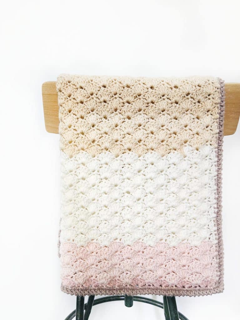 Easy Crochet Ombre Shell Stitch Baby Blanket