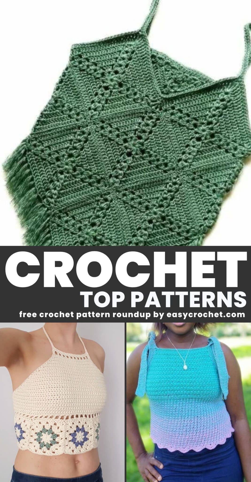 Plus Size Green Crochet Trim Long Sleeve Tunic Top