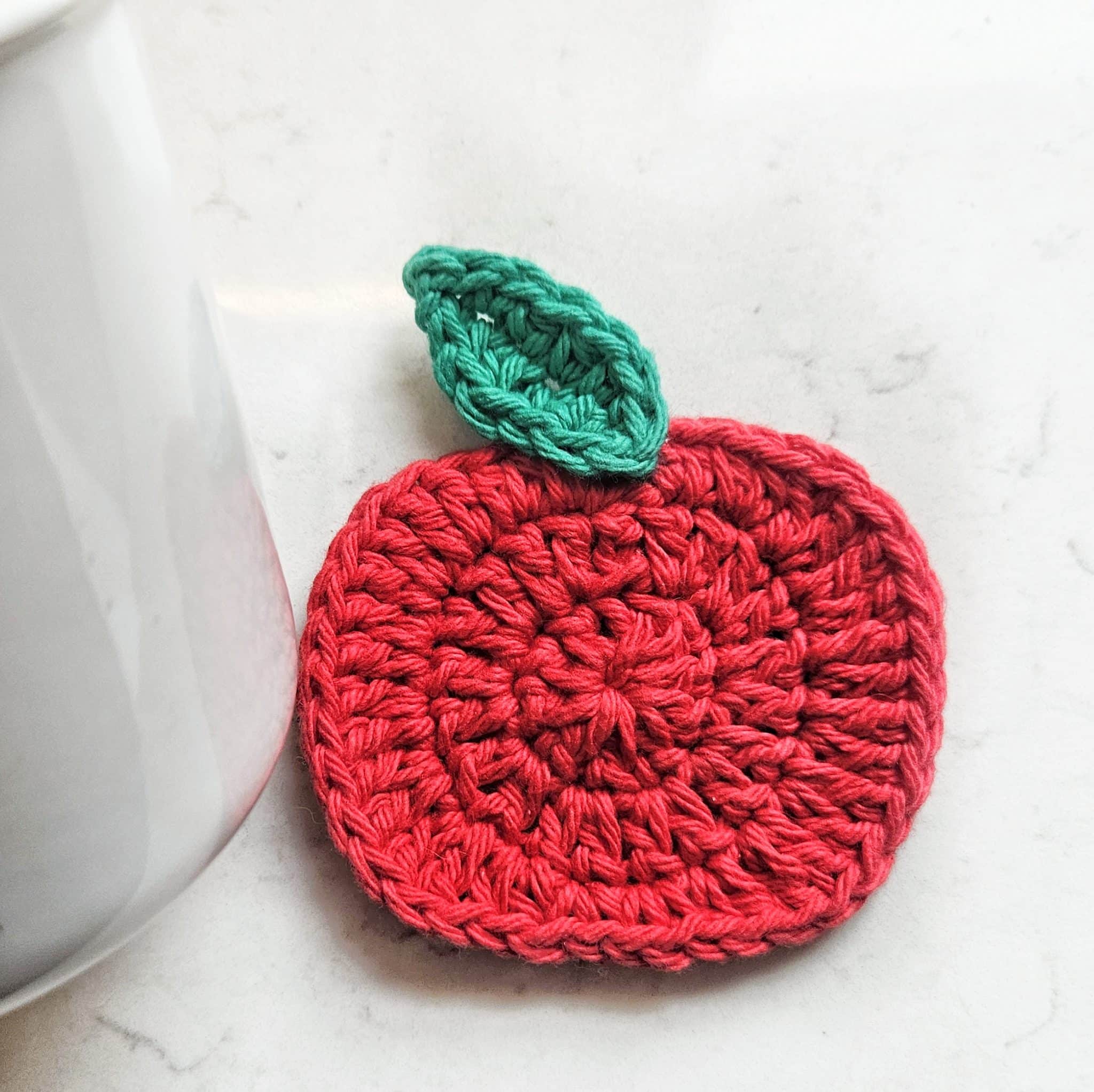 Fall Apple Crochet Coaster Easy Crochet Patterns