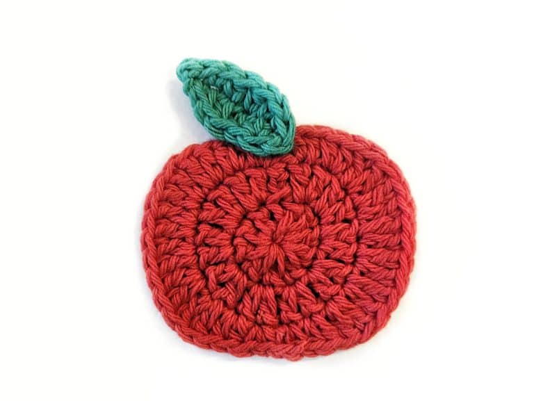 Fall Apple Crochet Coaster