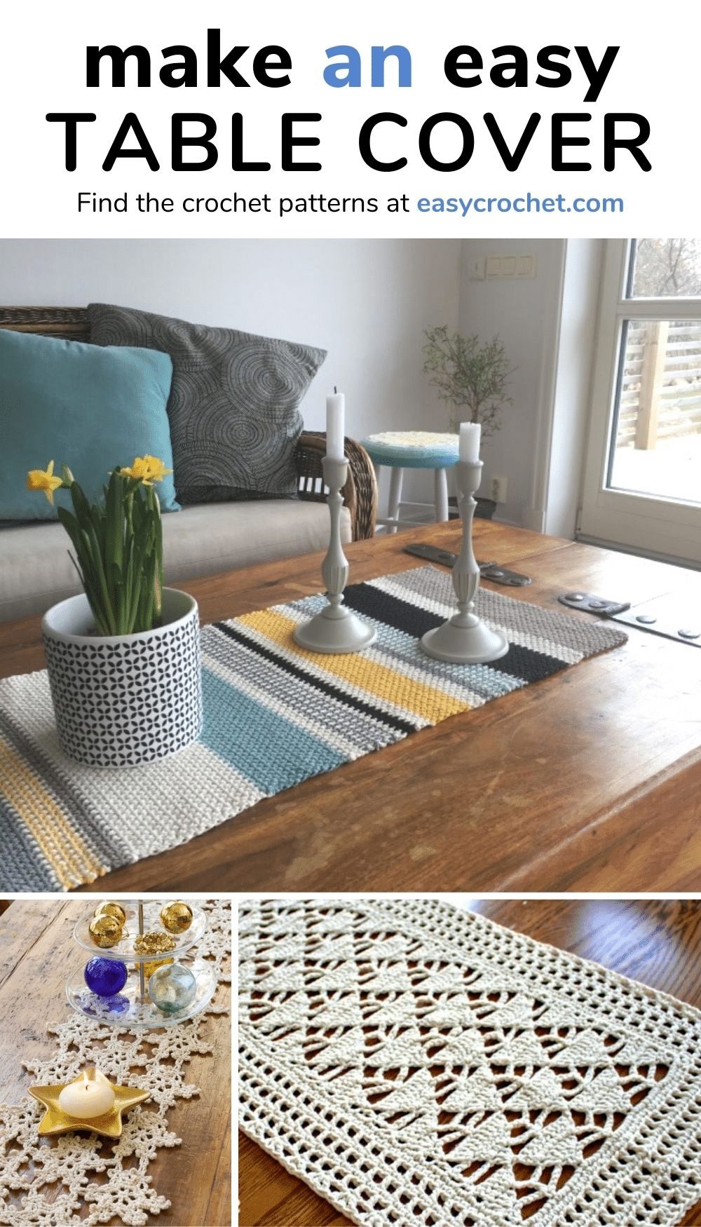 Free crochet table runner / table cover patterns