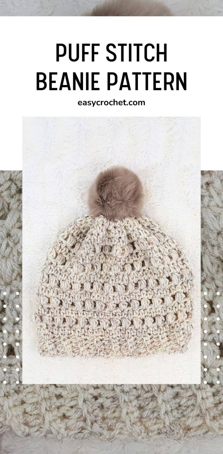 Crochet Puff Stitch Beanie Pattern Easy Crochet