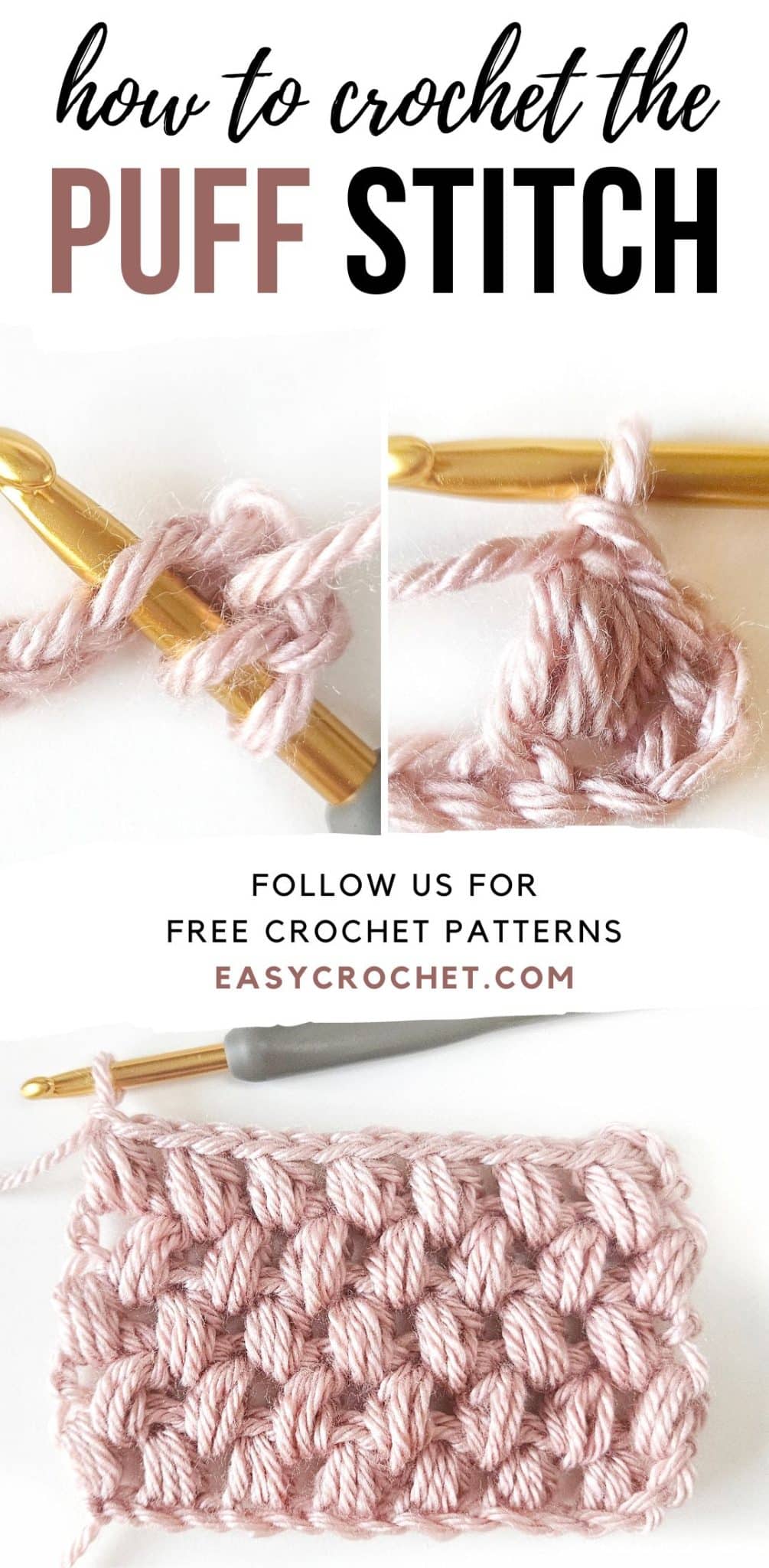 puff stitch crochet tutorial with photos