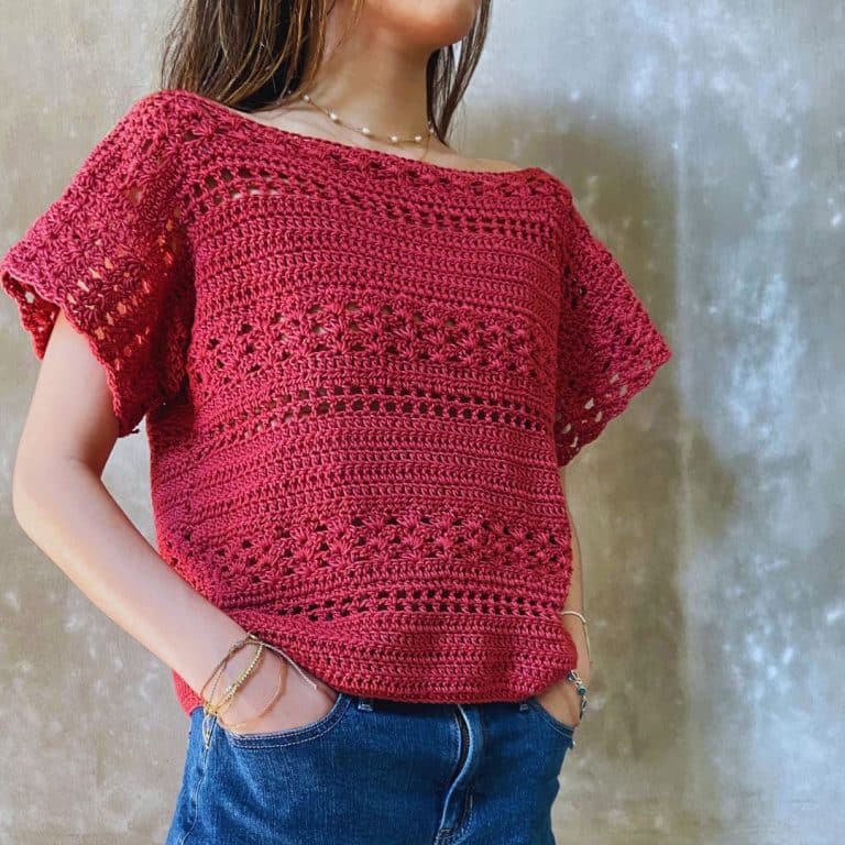 Holiday Lace and Mesh Crochet Top