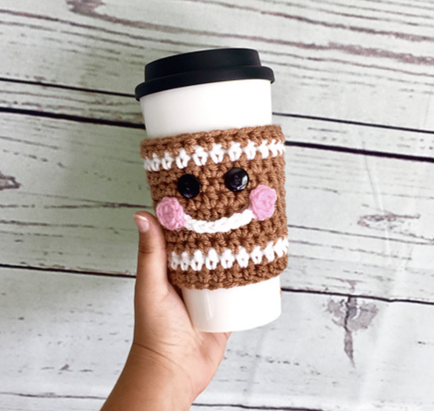Coffee Cup Crochet Top Kitchen Towel with Hot Pad