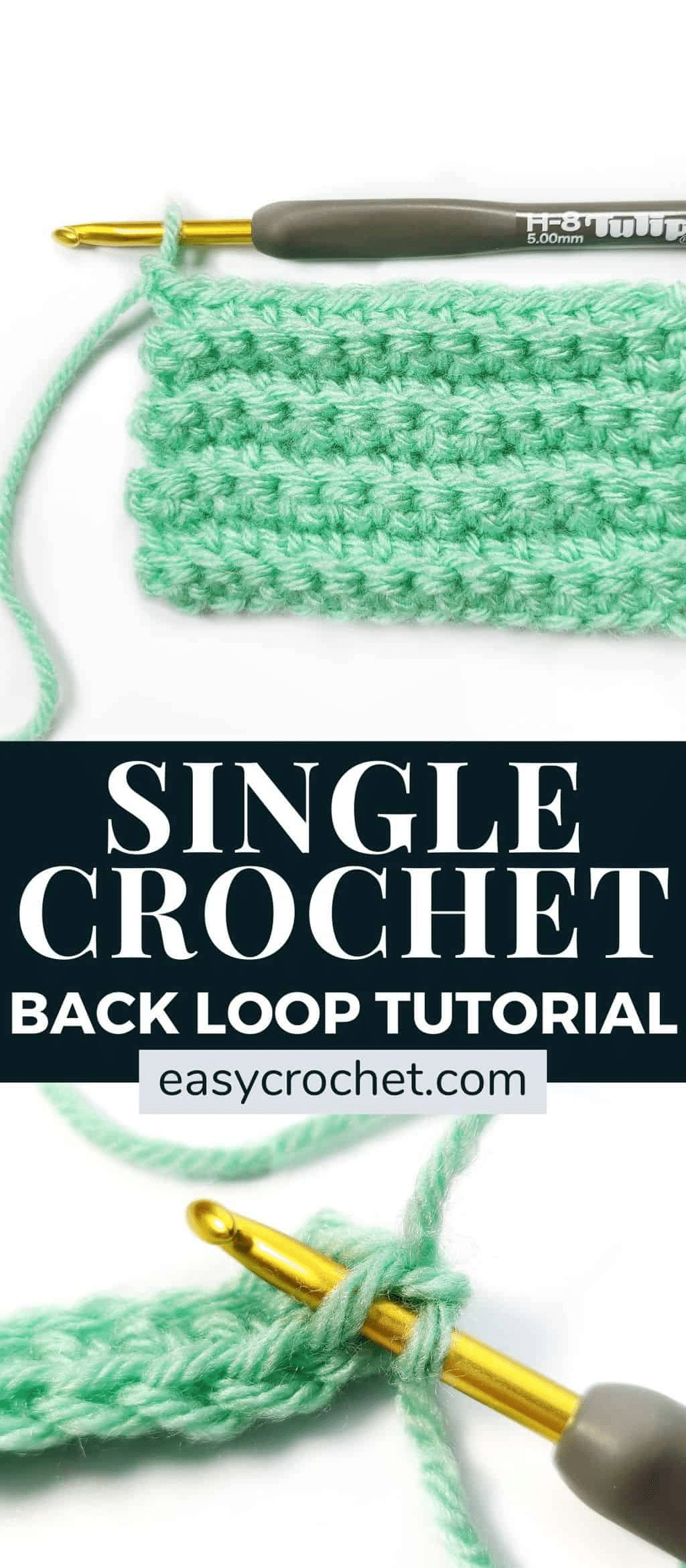 single crochet back loop tutorial