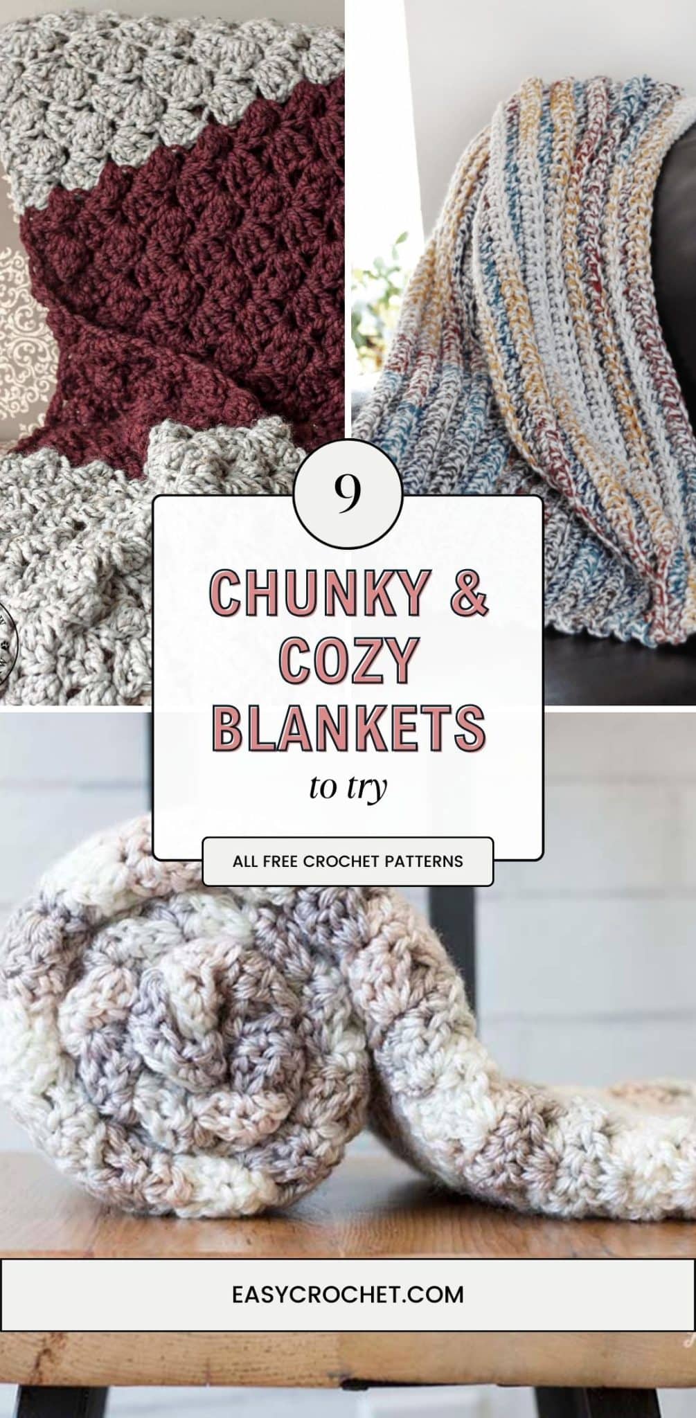 cozy and chunky crochet blanket patterns to try all free