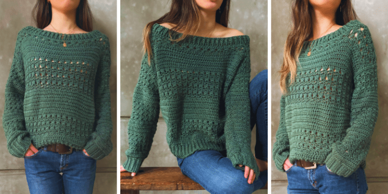 The Lola Easy Oversized Crochet Pullover Sweater