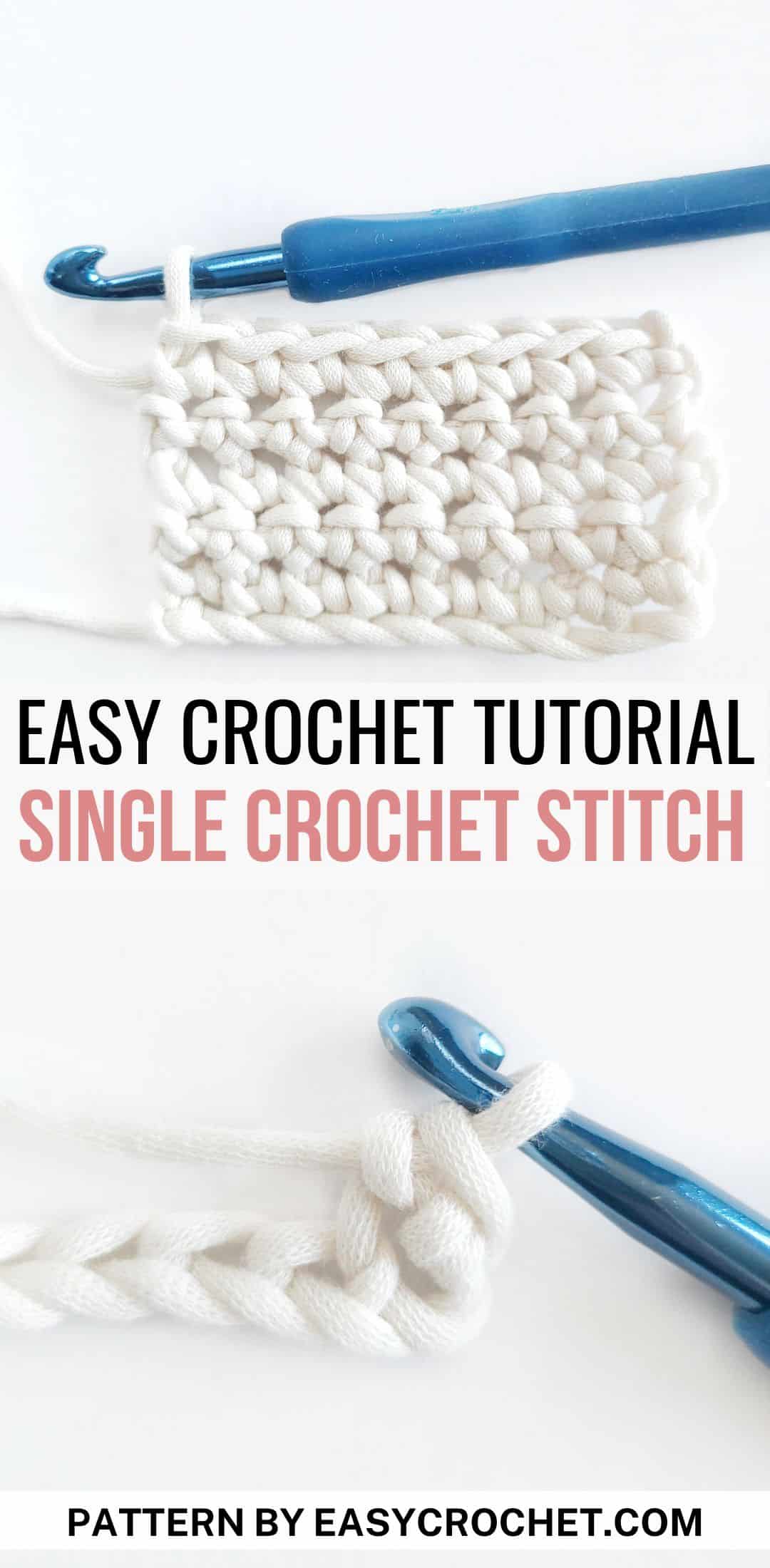 Single crochet stitch tutorial by easycrochet.com