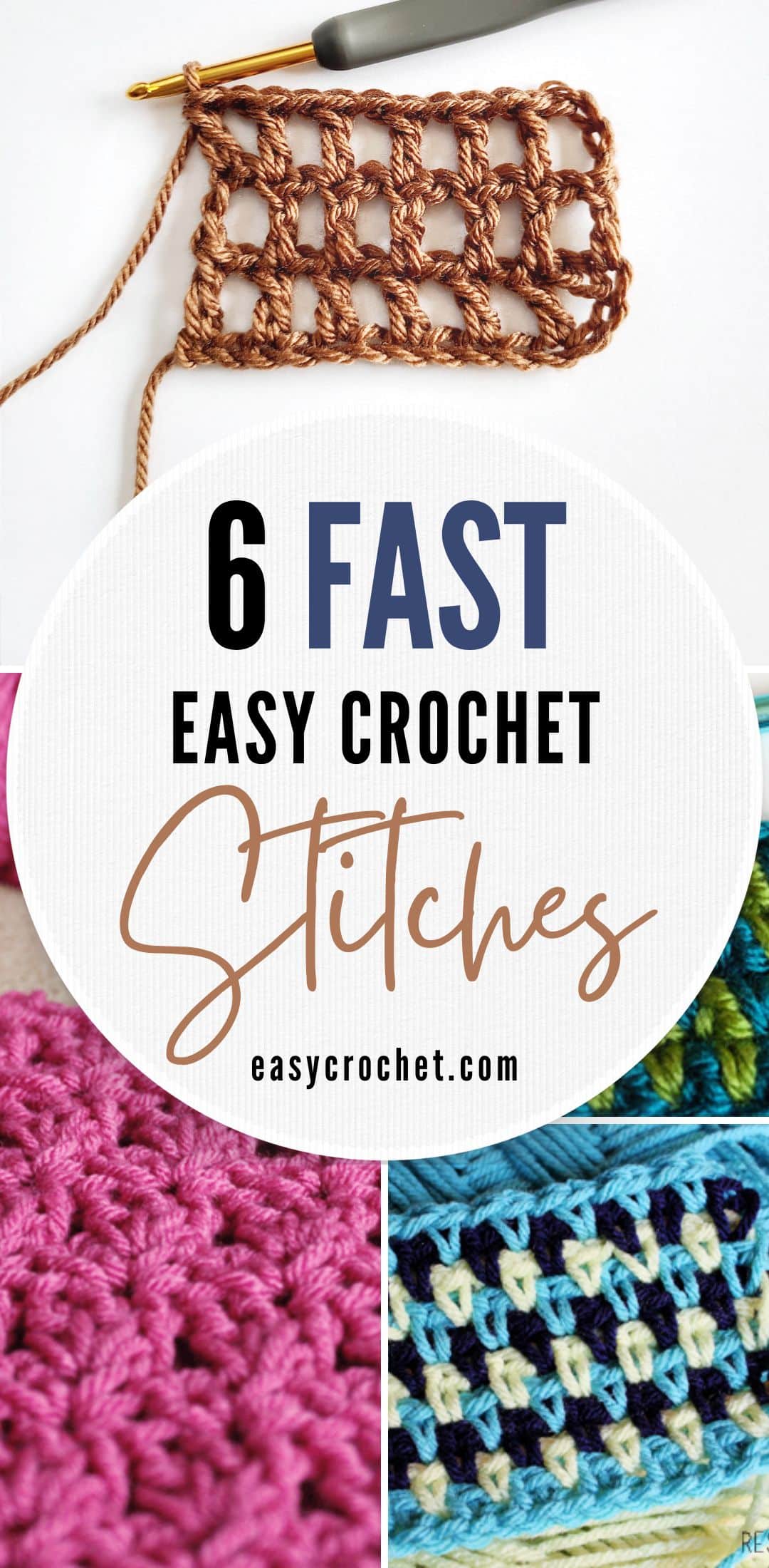 Fast Crochet stitches that you can use to crochet quickly. 