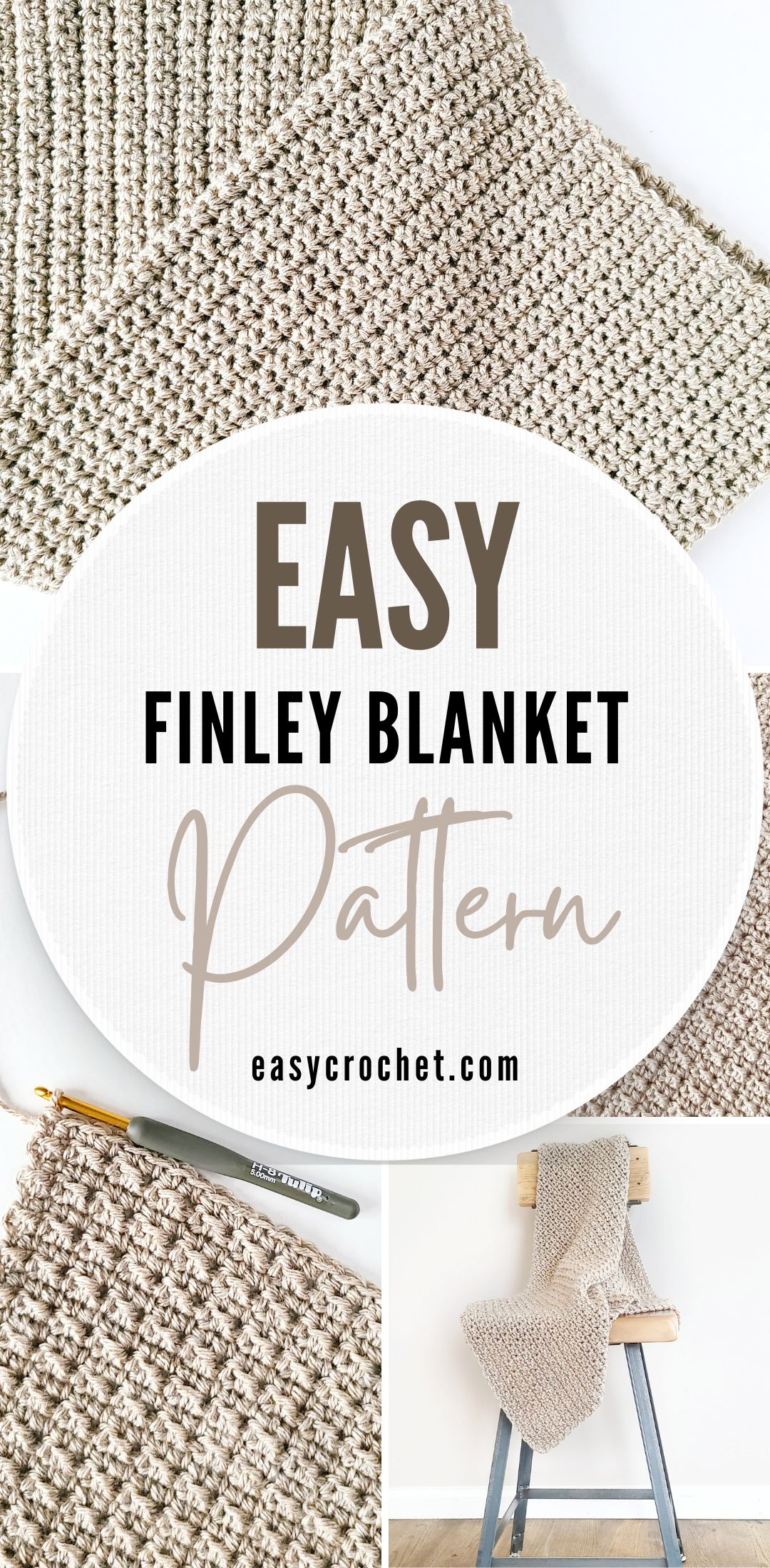 The Finley easy crochet baby blanket pattern that uses only two crochet stitches