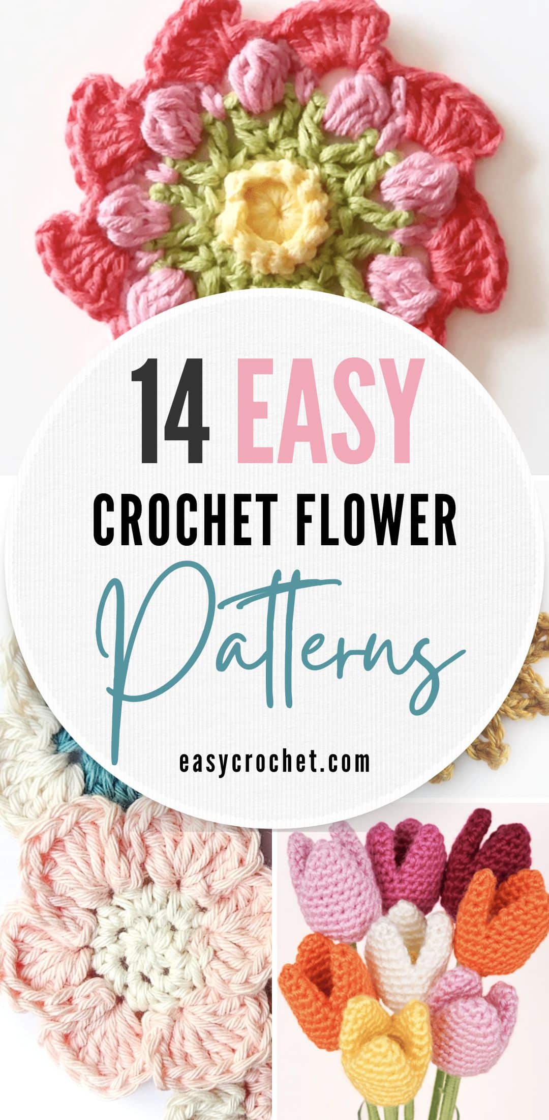 14 Free and Easy Crochet Flower Patterns For All Seasons - Easy Crochet Patterns