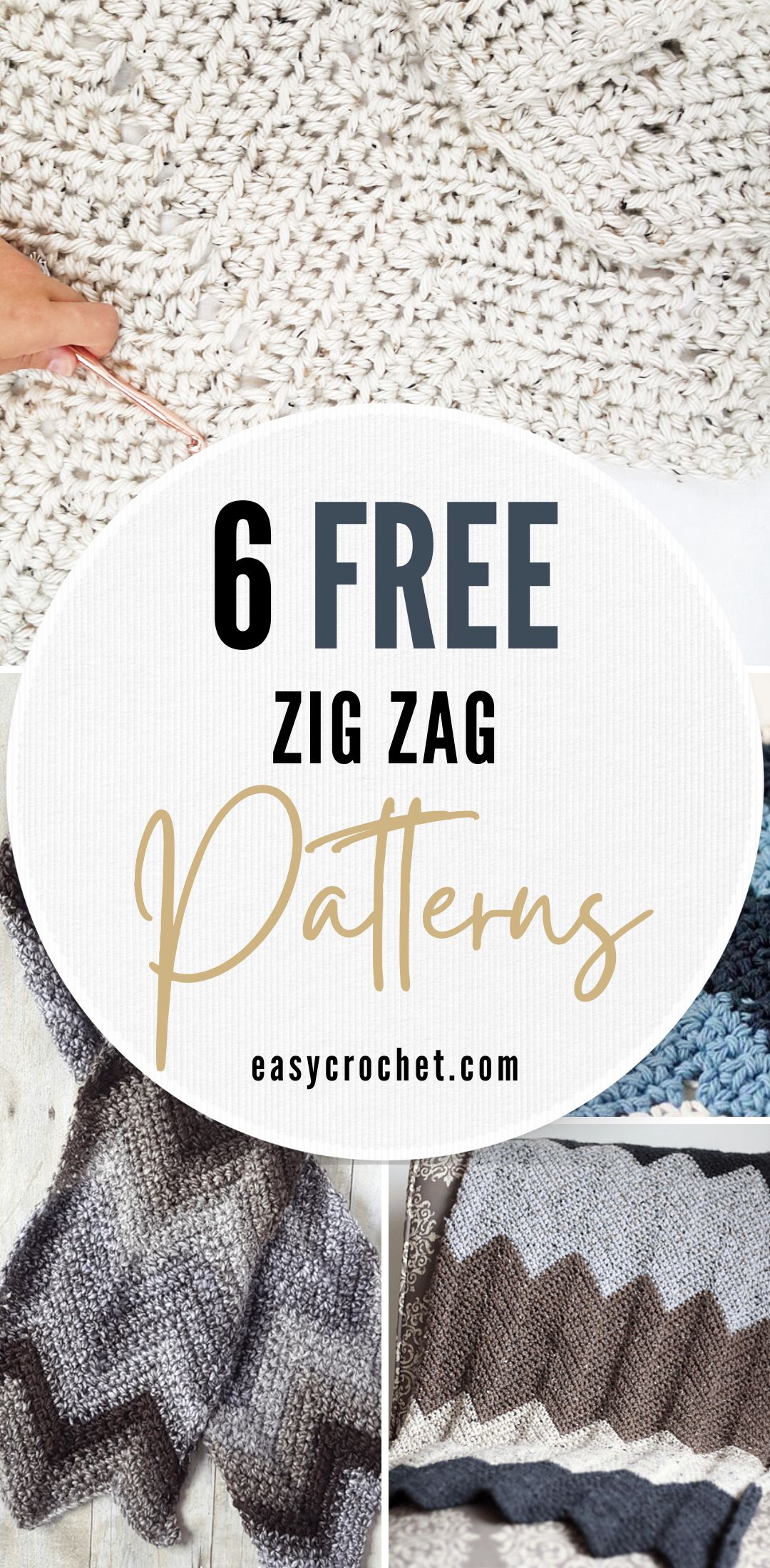 A collection of zig zag crochet patterns that are all free crochet patterns 