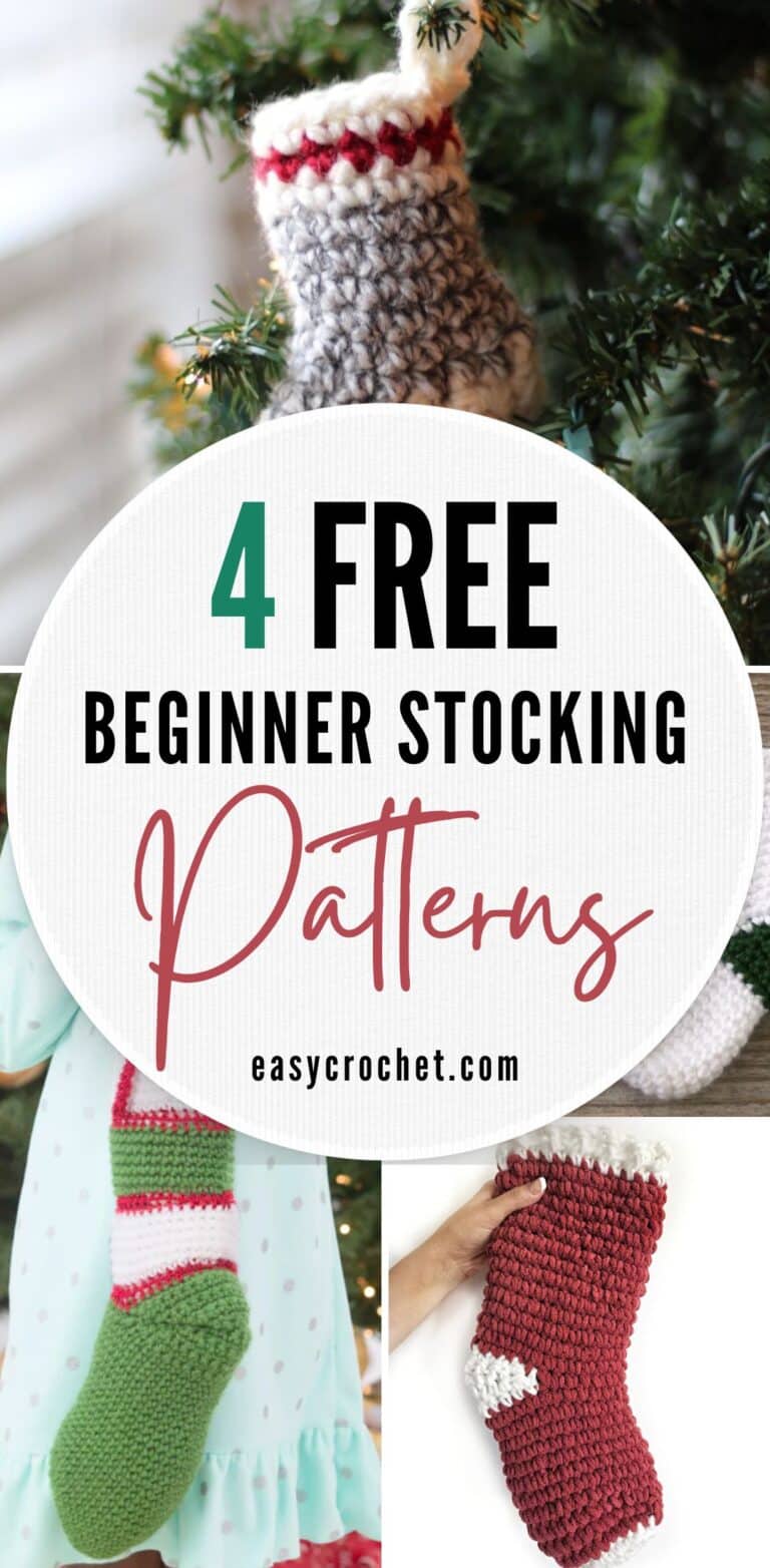 4 Easy Crochet Christmas Stocking Patterns for Beginners