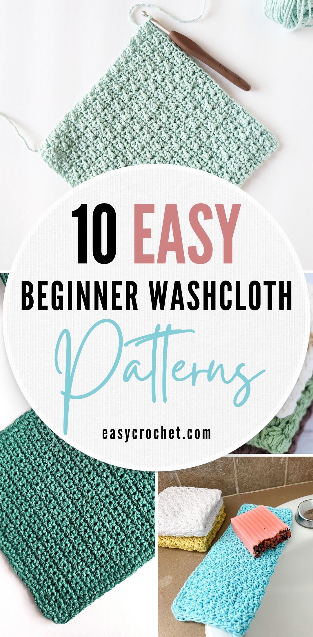 Beginner crochet washcloth pattern collection