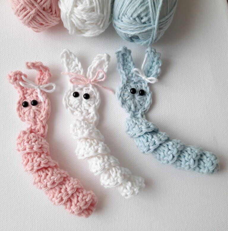Bunny Worry Worm Crochet Pattern