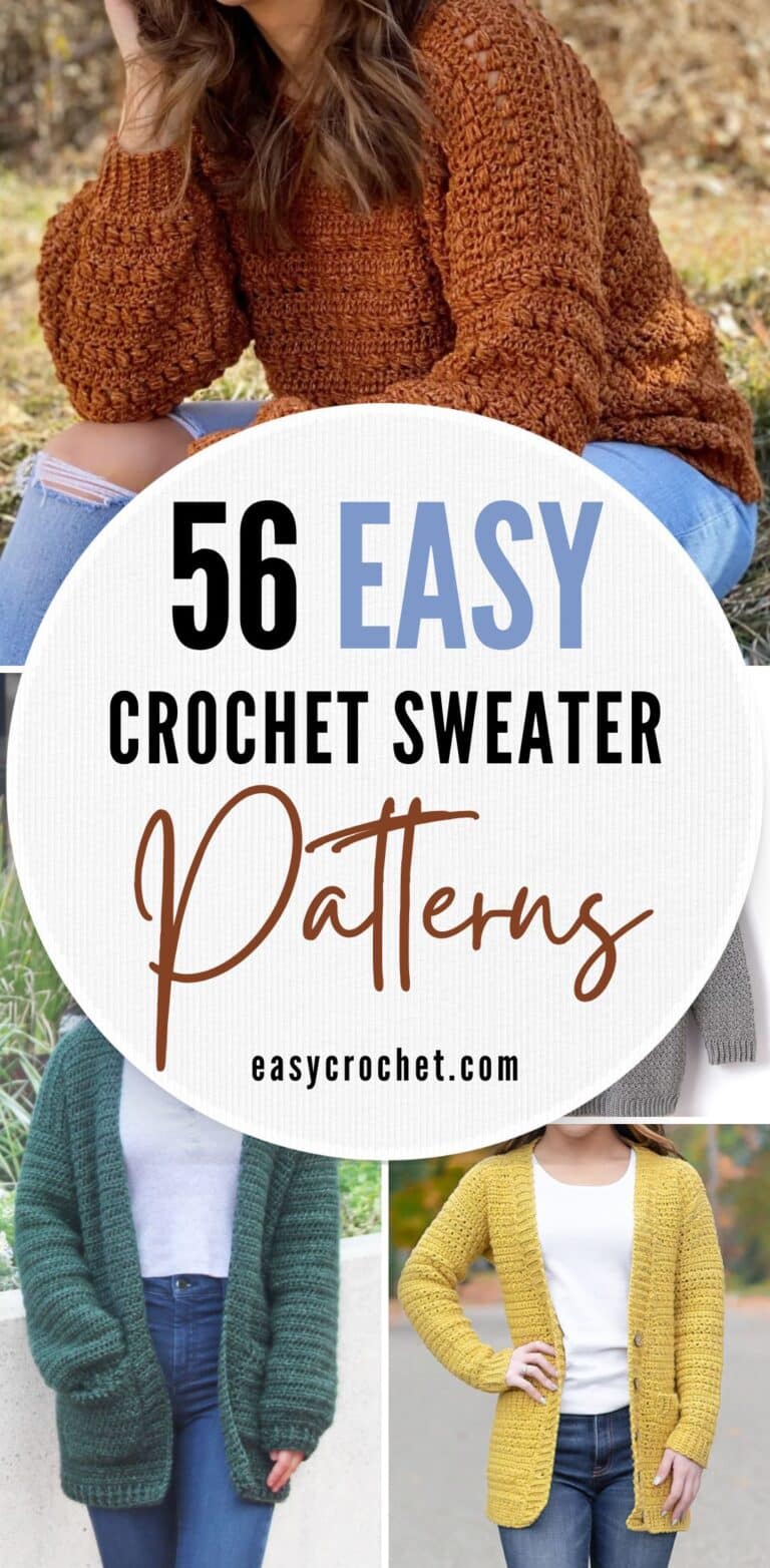 56 Free Easy Crochet Patterns for Sweaters and Cardigans