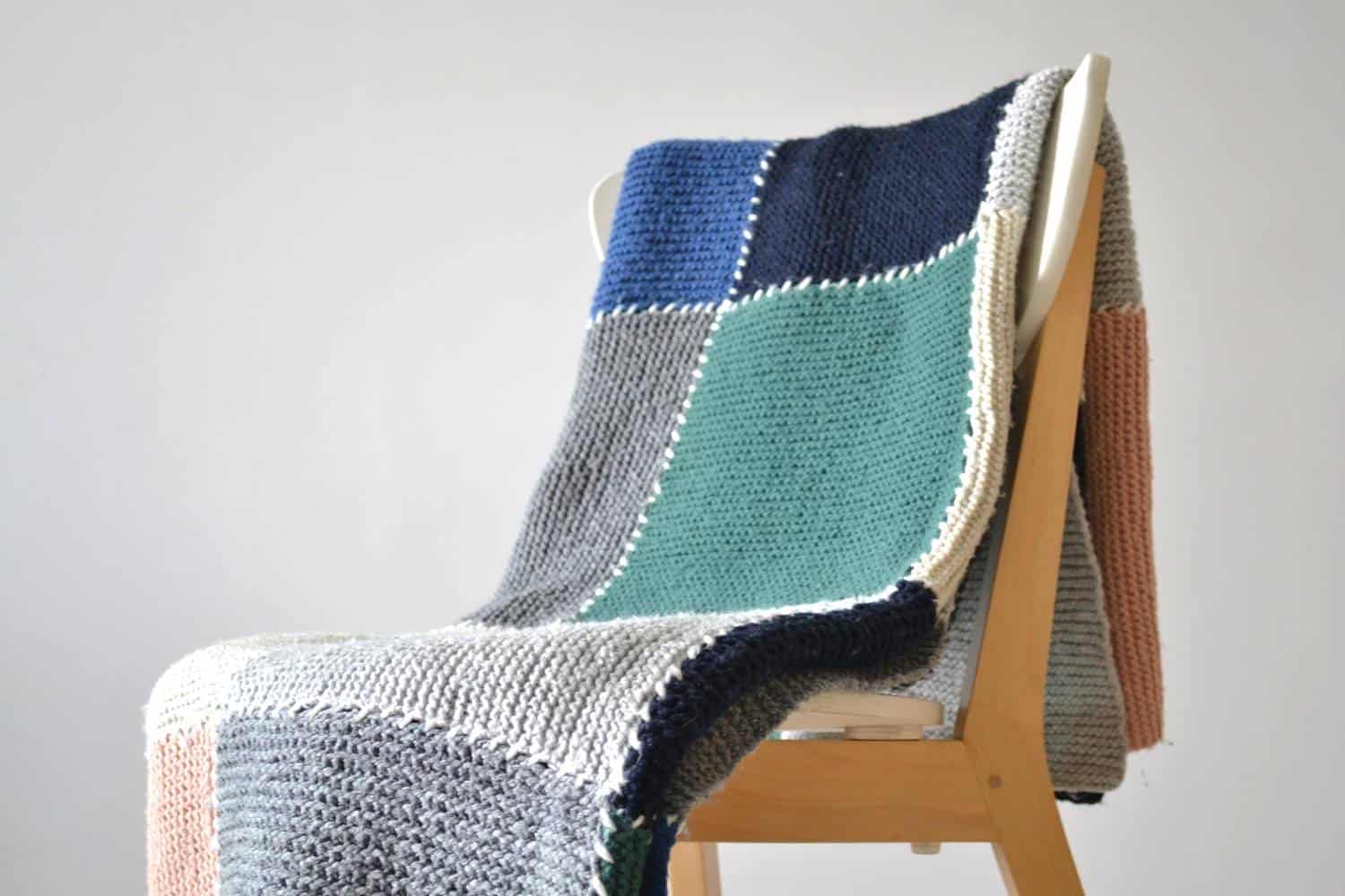 Block Blanket Knit Pattern - Easy Crochet Patterns