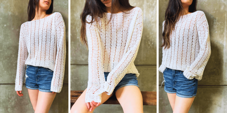 Lauren Light Easy Long Sleeve Crochet Top