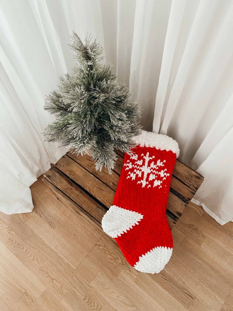 Snowflake Crochet Christmas Stocking Pattern