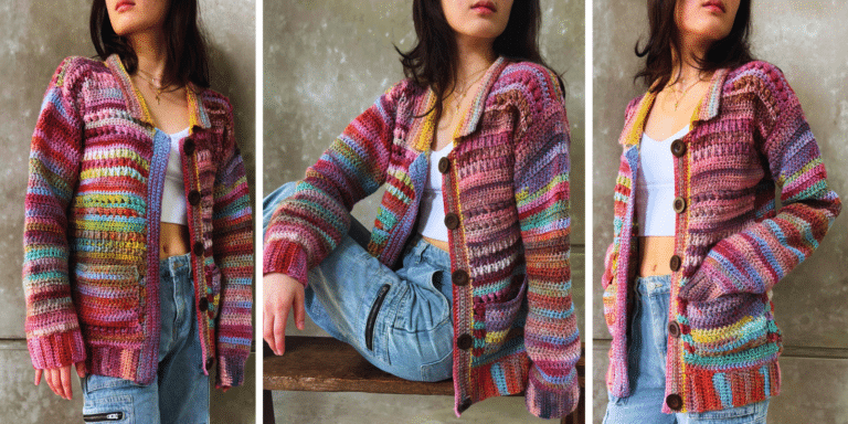 Petra Easy Scrap Yarn Crochet Cardigan