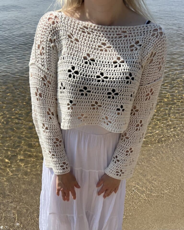 Cherry Blossom Crochet Sweater