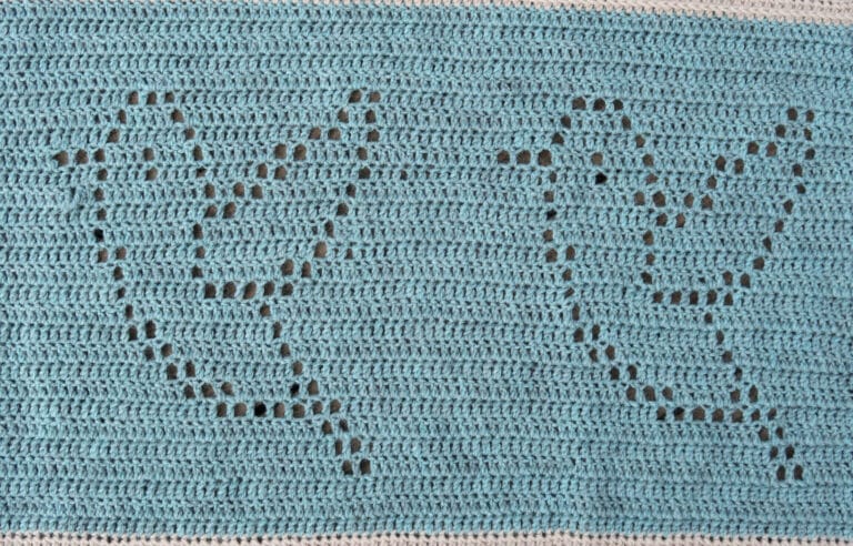 Hummingbirds Filet Crochet Blanket Stripe Pattern